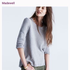 Madewell gray RIVERSIDE Texture pullover over knit sweater. size small
